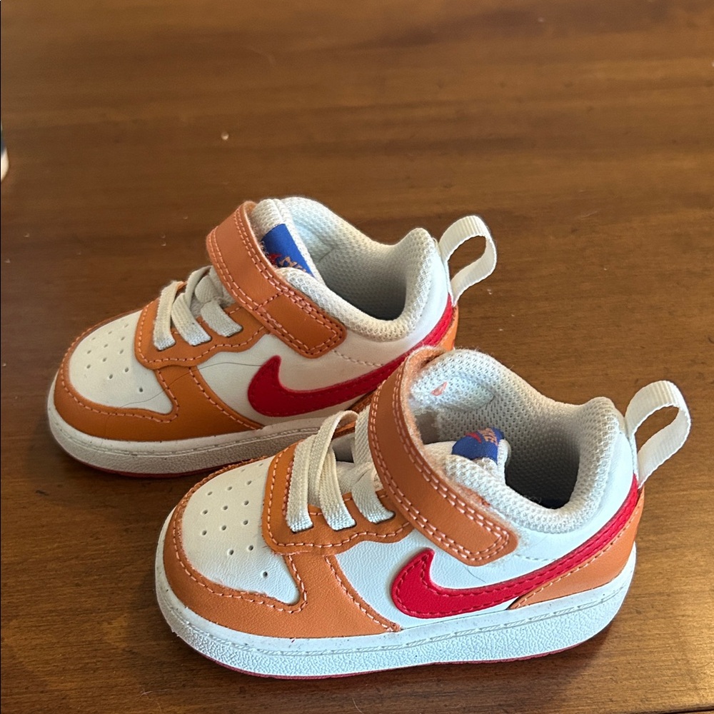 Nike Kids' White, Orange, and Red Sneakers